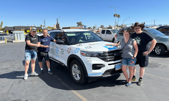 Part of the team with the YouGamble SUV.